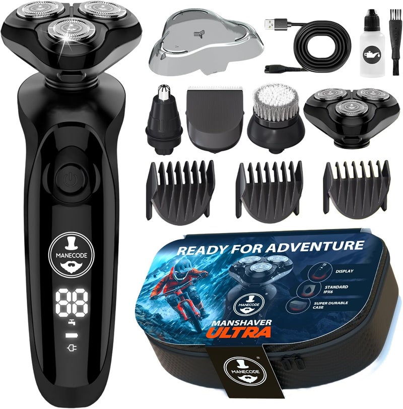 MANECODE ® 7-in-1 Electric Razor for Men - Shaver with Floating 8 Contouring Technology® and IQ Cleaning Sensor® - Image 1